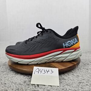 Hoka One One Mens 14D Clifton 8 Anthracite CastleRock Lifestyle Gym Running Shoe